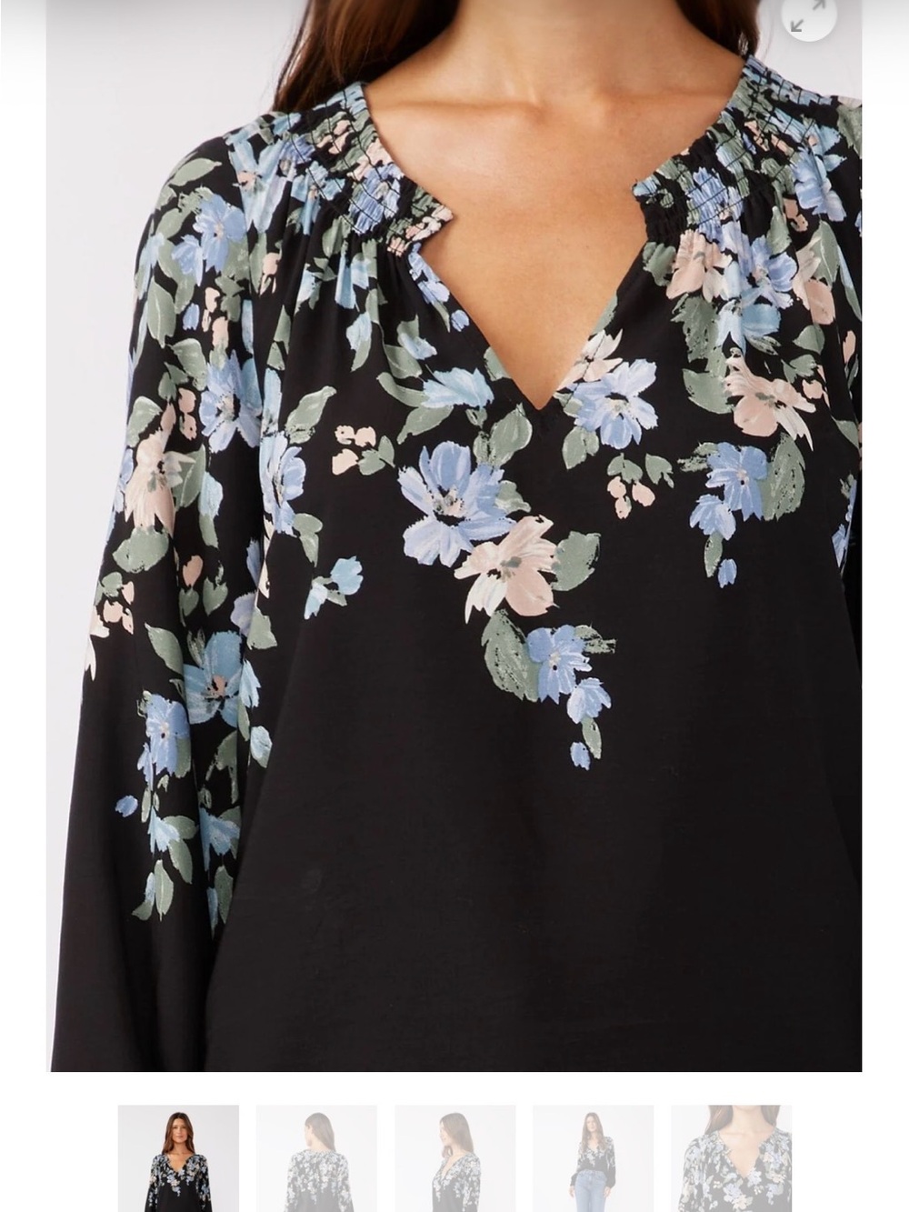 NWOT Lovestitch 🌸 Flower Boho Long Sleeve Blouse - Floral Bohemian Top